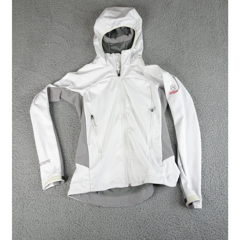 North Face Summit Series Womens Small Fleece White Hooded Full Zip